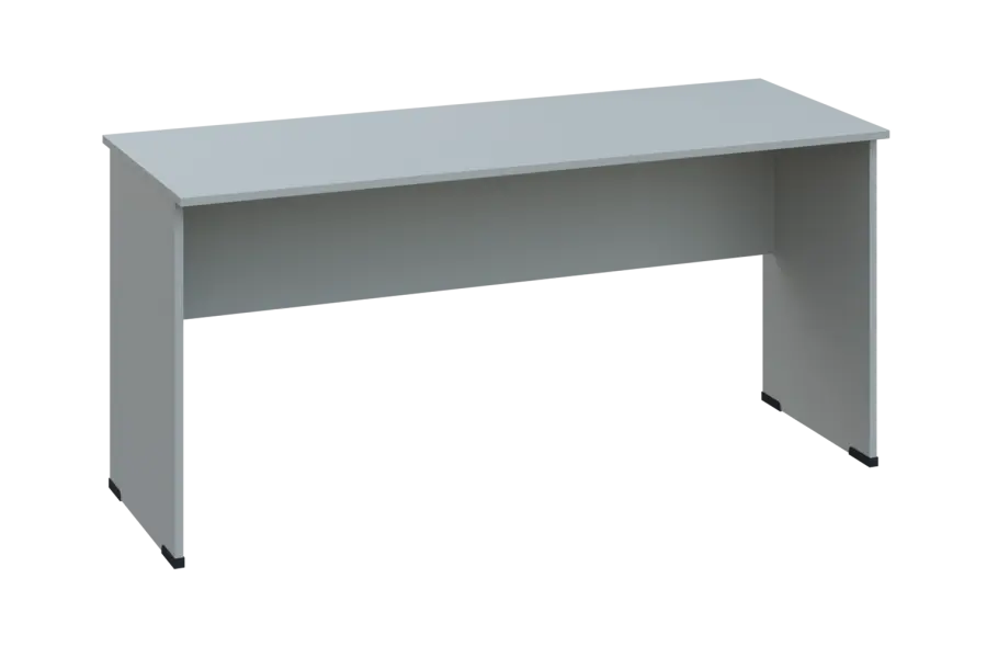 EPL 26 - 16 stůl kancelářský, dřevěná podnož, deska 25 mm, široký 1600 mm, šedá